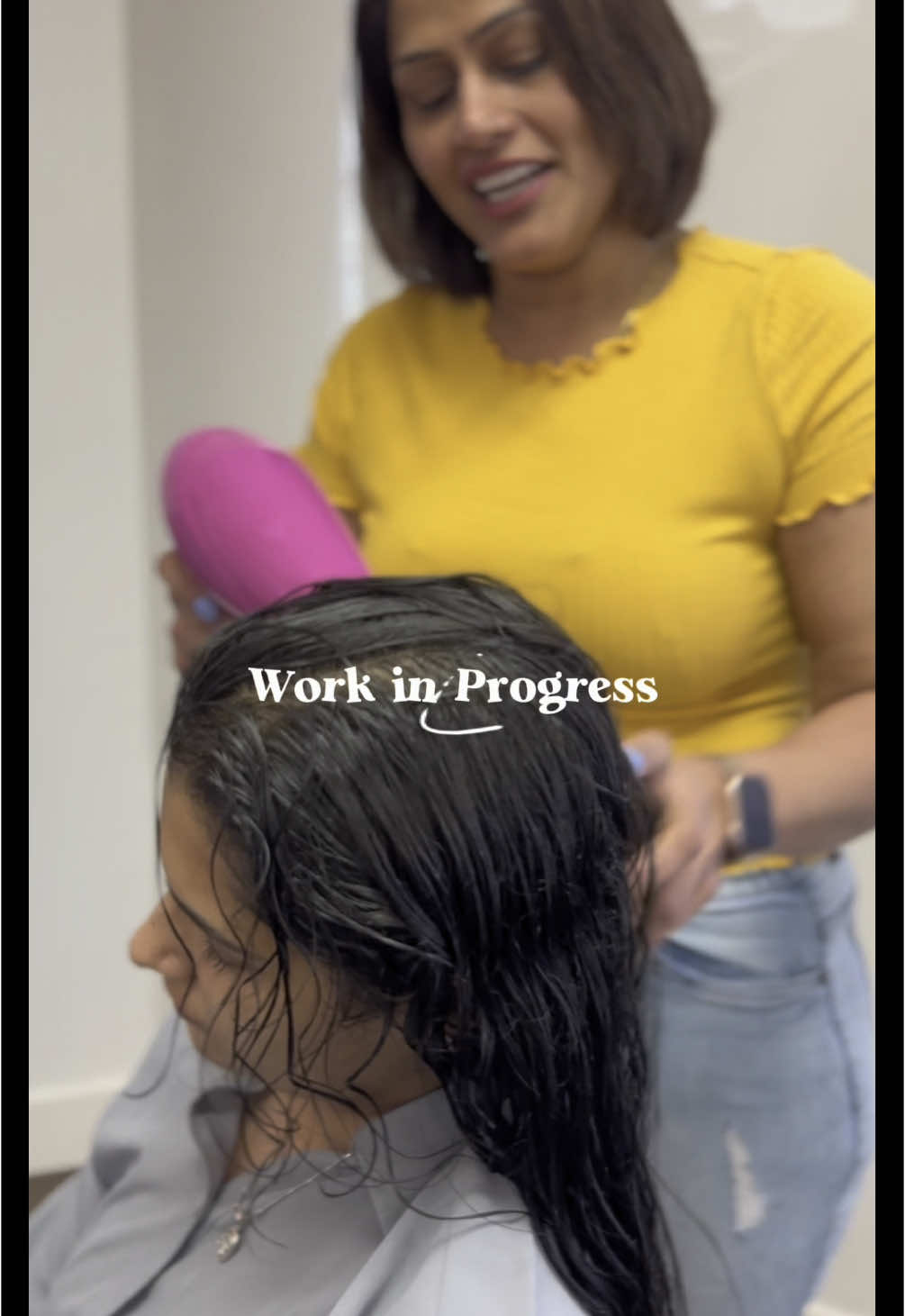 Just a little behind-the-scenes magic at Beauty Queen Esthetics. Blowout in progress #blowdry #hair #hairstyle #yycsalon #calgarysalon #calgary #facial #mothersday #fyp #foryoupage #punjabi #chestermere #yyc #punjabicalgary #beauty #beautysalon 
