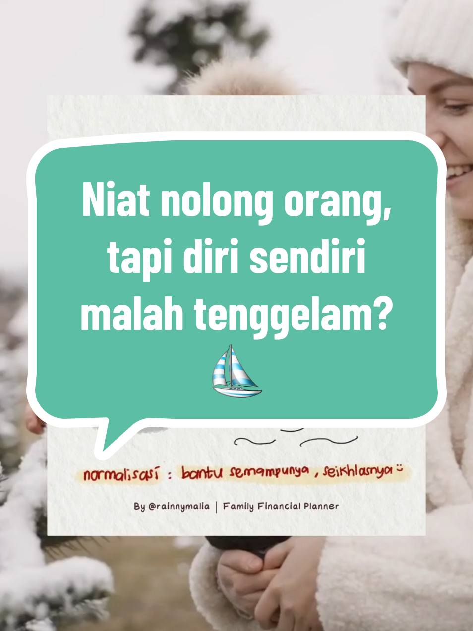 Kadang kita terlalu sibuk bantuin orang lain sampai lupa jaga diri sendiri duluan 😢 Padahal, kita juga butuh “bernafas”, istirahat, dan support yang sama pentingnya! 💆‍♀️ Jangan sampai kapal kita karam cuma karena maksa jadi penyelamat terus-menerus ⚠️ Yuk, belajar bantu semampunya & seikhlasnya aja ya! ✨ Nggak apa-apa kok bilang “nggak bisa dulu” kalau memang lagi nggak sanggup ❤️ Cerita yuk, pernah ngalamin hal serupa nggak? Tulis di kolom komentar ya! ⬇️ Dan follow aku buat konten self-care & parenting lainnya! #selfloveituperlu #parentingwaras #jagadirisendiri #mentalhealthsupport #kontenpositif #belajarbilangtidak #parentingcerdas #kontenbundaceria #kapalkaram#keluarga #ayah #ibu #ayahibu #orangtua #anak #kakak #adik #bayi #balita #cipung #nagita #nikitawilly #parenting #tipsparenting #kakgem #lekdamis #newborn #mpasi #relate 
