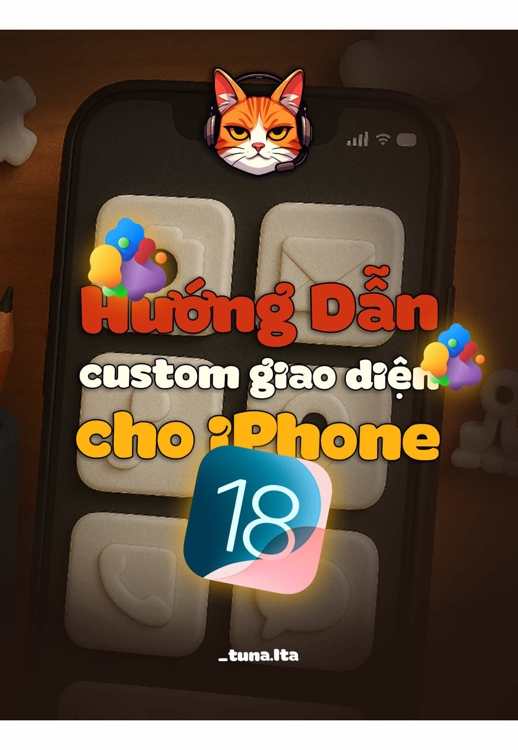 Tuỳ chỉnh giao diện iPhone, màu sắc các ứng dụng được đồng nhất với nhau... #anhtuna #tutorial #iphone #customized 
