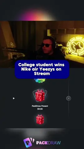 College student wins Nike Air Yeezys on Stream #kickstreming #packdraw #kick