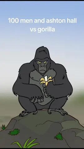 100men and ashton hall vs gorilla creds:poka  #creatorsearchinsights #fyp #animation #gorilla  #ashtonhall  #100men #100menvsgorilla 