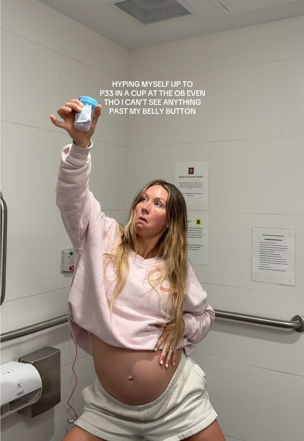And every appointment, my aim gets worse 🫣 #thirdtrimester #pregnant #pregnanttiktok #33weekspregnant #motherhood #MomsofTikTok 