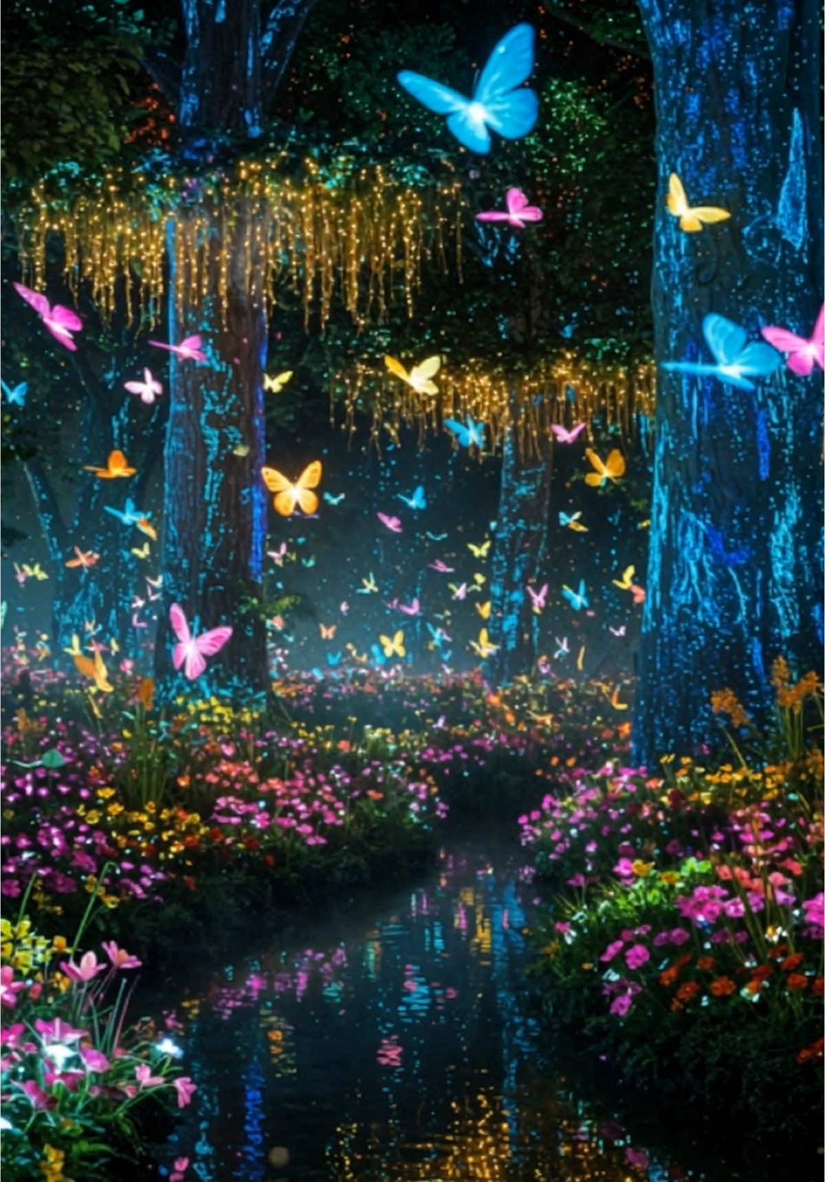 Good night #FantasyGarden #MagicalVibes #AestheticParadise #EnchantedEscape #magical #fairy #fairycore #enchantedforest #forest #AIArtDreams #dreams #goodnight #sleep #butterflies #aiart 