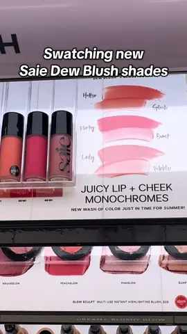 New @Saie dew blush shades for summer!! I love a monochrome moment so i think it’s very smart that they did the cheek and lip pairings. I really loved the nuance in these shades - they’re bright and fun but also have really balanced undertones #newmakeup #saiebeauty 