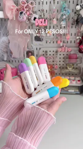 para na akong taga pagmana ni @deliphilippines 😆 but these highlighters are so goood for only 12 pesos!! #highlighter #deli #stationery #schoolsupplies #backtoschool #schoolessentials *prices may vary