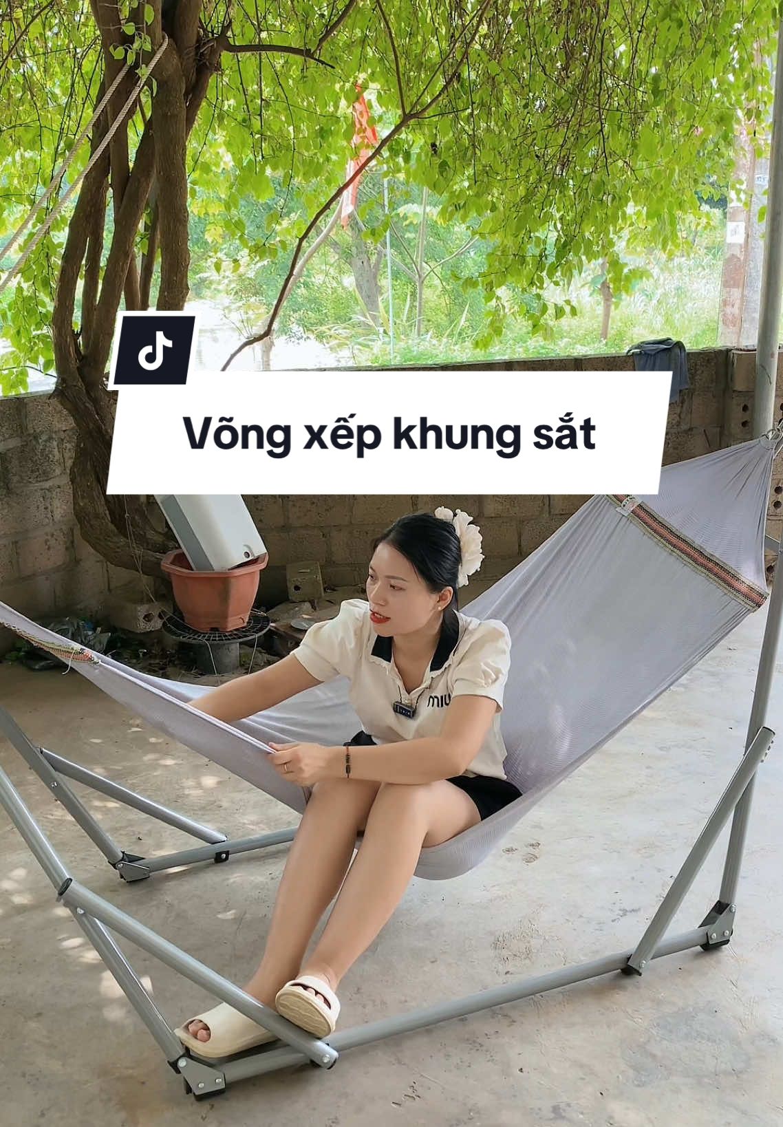 Võng xếp khung sắt #giadungtienich #giadung #huecocoshop #nhacuadoisong   