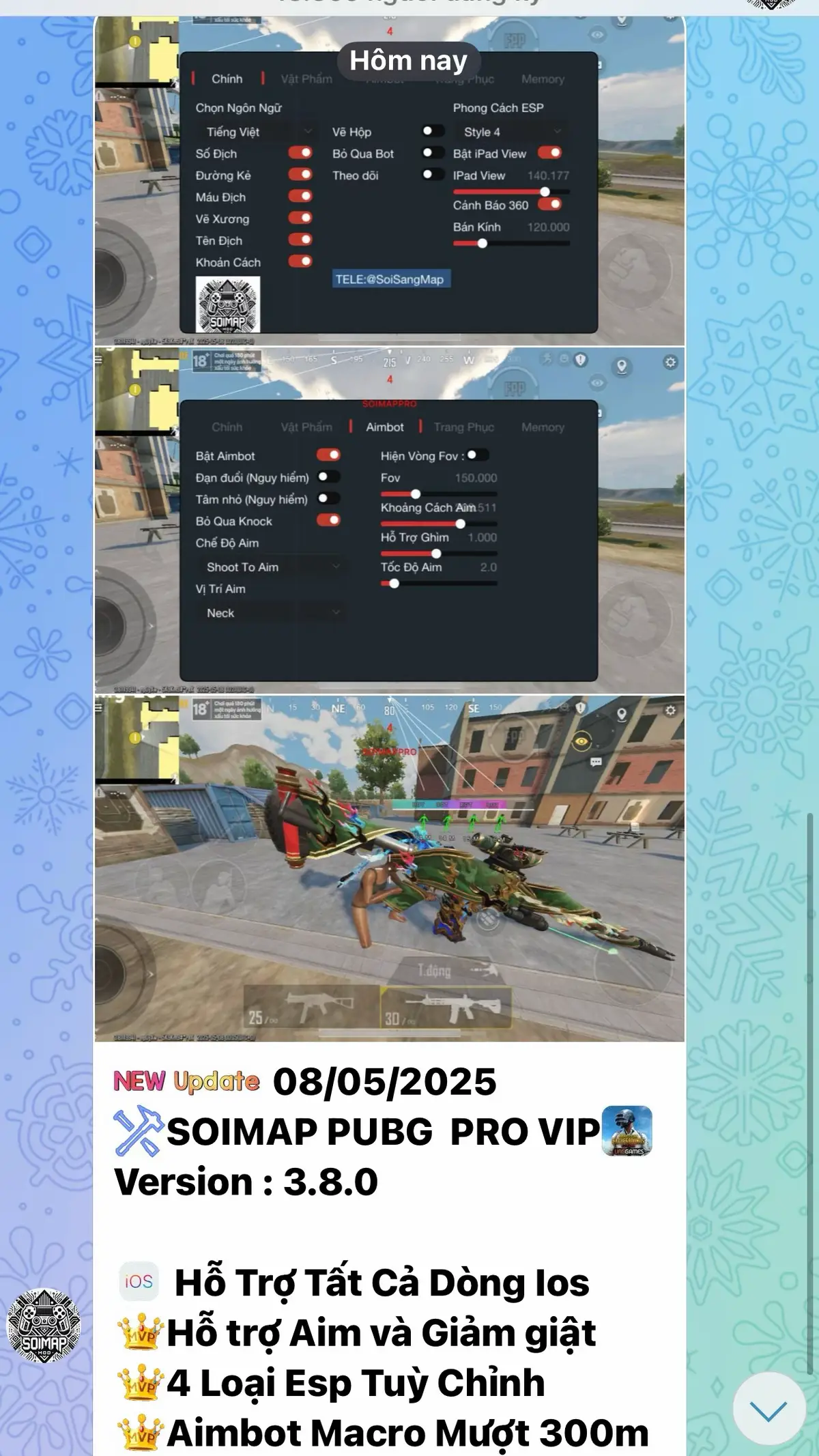 **🚀 MENU HACK PUBG iOS - THỐNG TRỊ CHIẾN TRƯỜNG!**   Bạn muốn **hack PUBG Mobile iOS** dễ dàng? Menu Hack của chúng tôi sẽ giúp bạn:   ✅ **AimBot** chuẩn xác - bắn **Auto Headshot** cực đỉnh   ✅ **Thấy máu** - phát hiện kẻ địch từ xa   ✅ **Không giật**, **Không recoil** - bắn như Pro   ✅ **Bảo mật cao**, **không sợ ban** - an toàn tuyệt đối   📌 **Hỗ trợ iOS 15 - iOS 17**, cài đặt nhanh, dễ sử dụng!   💥 **Trải nghiệm ngay** để **TOP 1 Rank** mọi bảng!   🔗 **Liên hệ ngay**: [Website/TG/Tele/Zalo]   ⚠️ **Cảnh báo**: Chỉ dùng cho acc phụ, tránh bị report!   **#PubgHackiOS #MenuHackPubg #AimbotPubg #AutoHeadshot #CheatPubg** 🎯