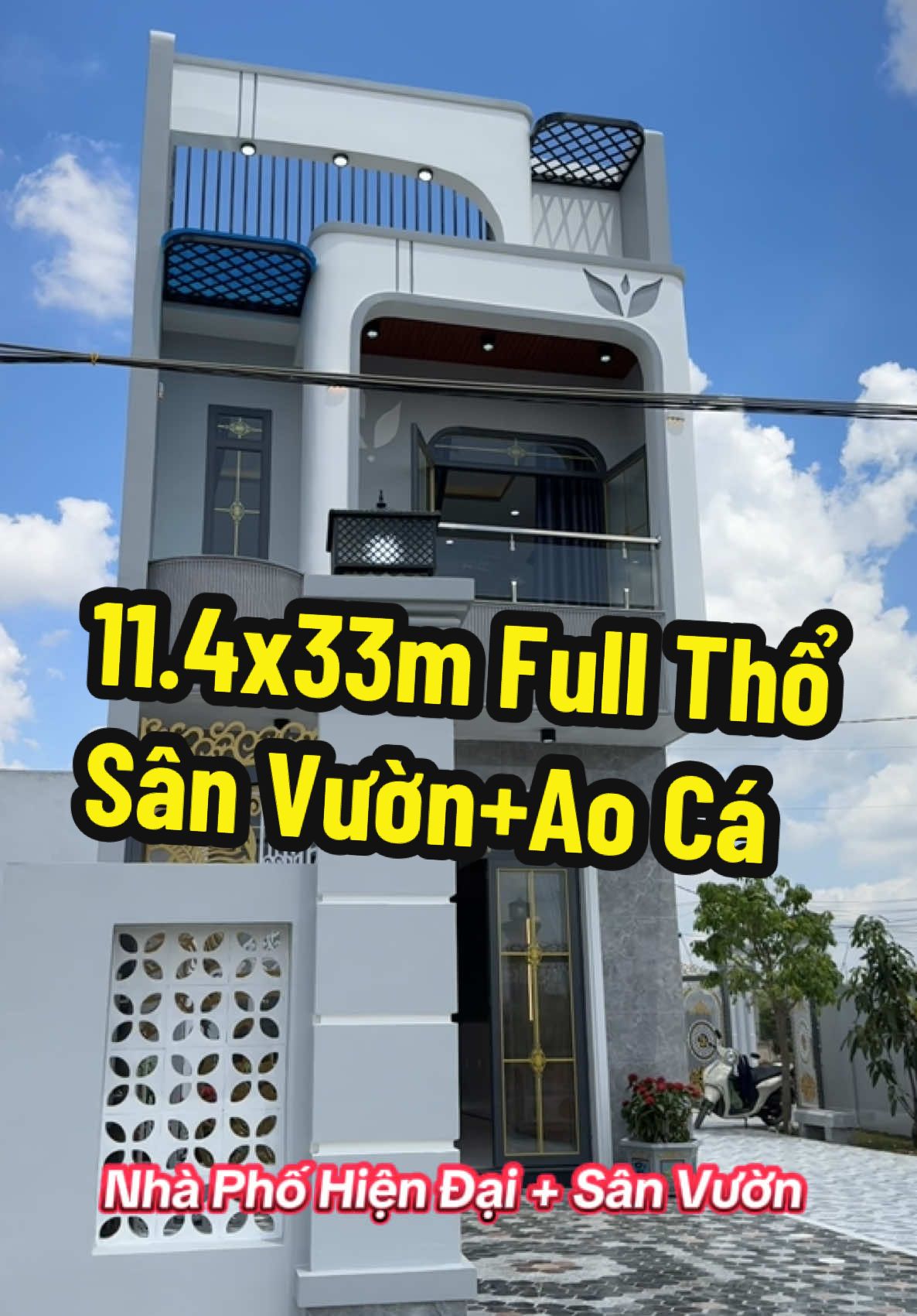 Căn nhà hiện đại 2 mặt tiền kết hợp sân vườn chồi mát ai cá 11.4x33m full thổ. 3t970 #toantrungnhadepbinhchanh #xuhuong2025 #nhavuon #nhavuondep 