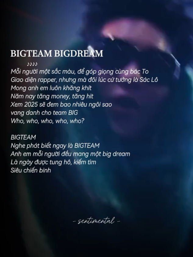 BIGTEAM BIGDREAM - OgeNus Ver. #ogenus #bigteambigdream #bigteam #rapviet #lyrics #nhachay #xuhuong #fyp #sentimental_01 