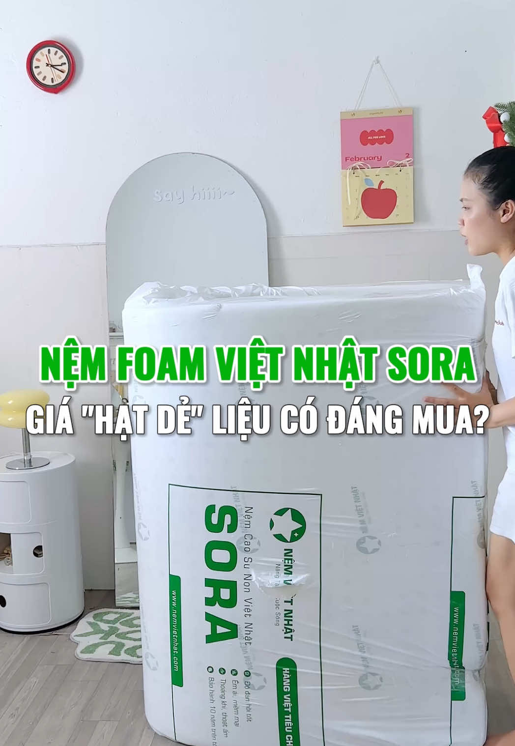 Trải nghiệm nệm foam Sora nhà  Nệm Việt Nhật, anh chị cần mua thì xem video này trước nha