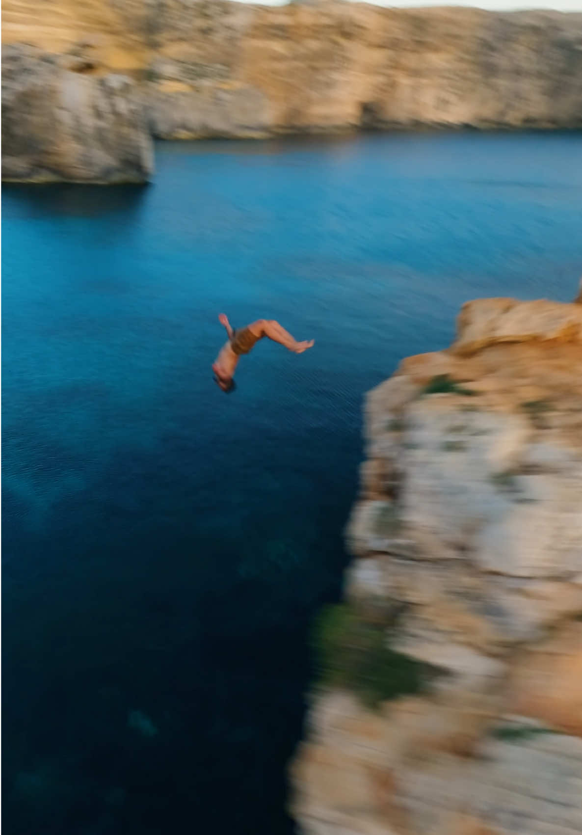 Malta might have the best cliff diving in the world #visitmalta #cliffdiving #fpvdrone 