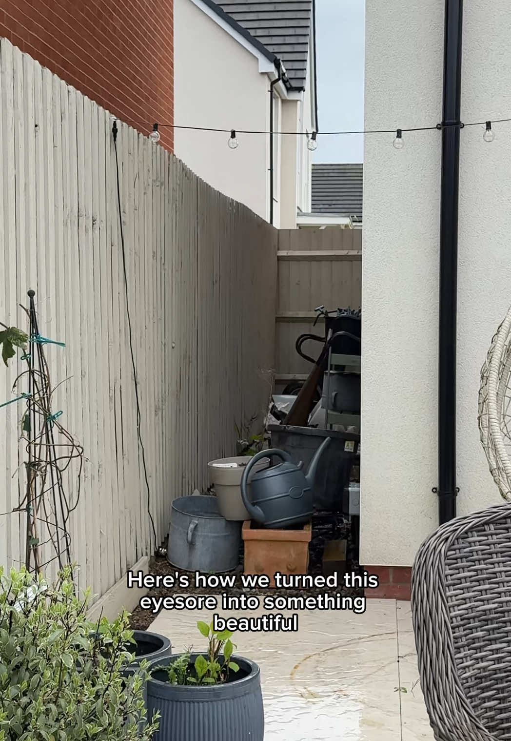 AD | We transformed this eyesore at the side of our house into a hanging herb garden using @VELCRO® Brand Heavy Duty Stick On Tape to attach the pots. I was so over this mess killing the vibe whilst we ate outdoors every summer so we decided to hide it in plain sight with a garden gate that actually looks pretty! 🌿 We got everything we needed from @B&Q and after building our own gate (detailed tutorial on this soon!), we added the planters to the gate using VELCRO® Brand Heavy Duty Stick On Tape. It’s weather resistant so perfect for outdoors, can be cut-to-size, and holds up to 7kg 🙌🏼 This space is north facing so gets no sunshine, but the best part about the VELCRO® Brand Heavy Duty Stick On Tape is that it’s so versatile and I can easily lift the planters off to move them into the sun. 📣 Would love to know if you’d give this a go if you’re dealing with the same issue!  #herbgarden #gardengate #diygarden #gardenidea