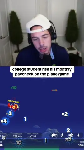 college student risk his monthly paycheck on the plane game #rydurz #planegame #kickstreaming 