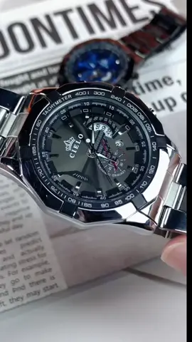 Ceilo Quartz Watch for Men Casual Business Luxury Stainless Steel Water Resistant. #waterproofwatch #reloformen #watch #watches #gift #giftideaformen #fyp #watchformen #blackwatch #cielowatch #cielowatchformen 