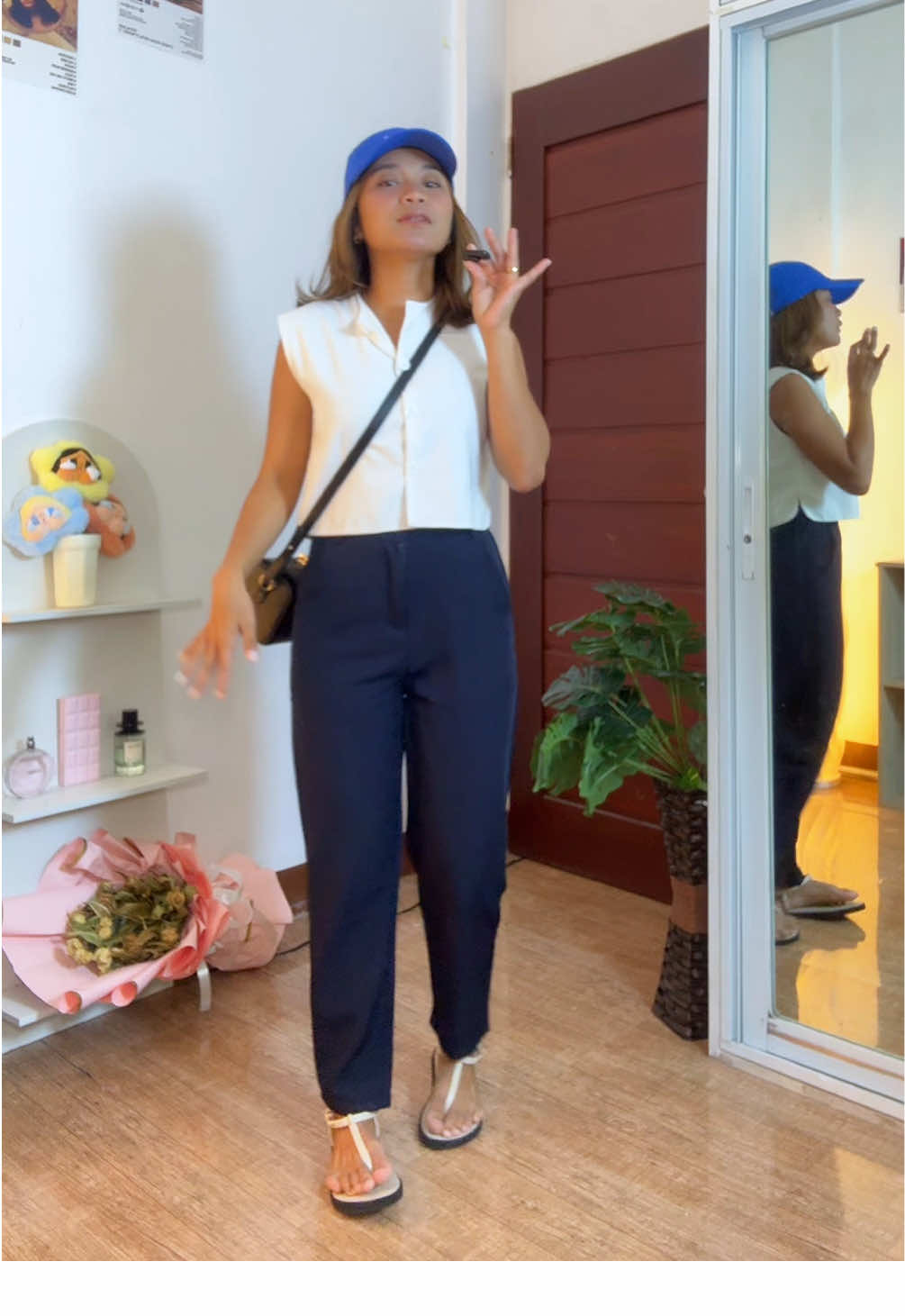 Perpuk tong pants na to sa mga kaheight ko jan #trouserpants #anklepants 