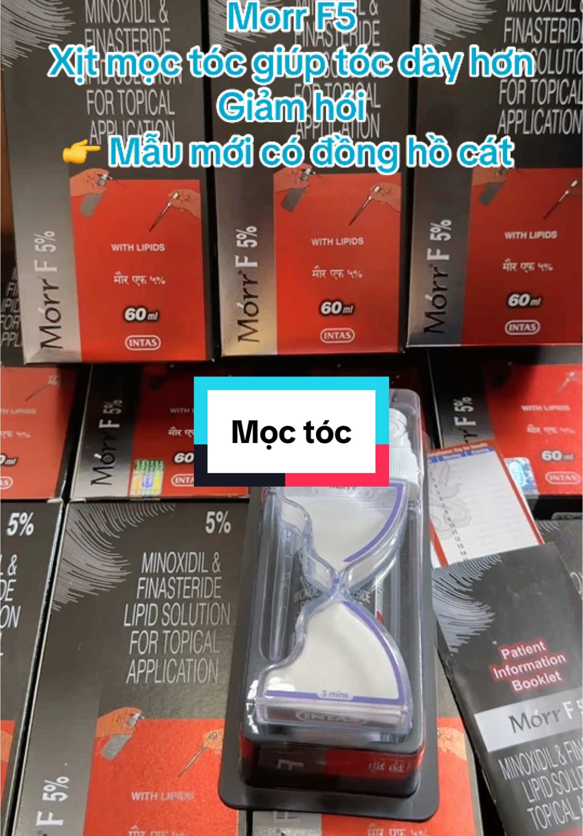 Morr F5  Xịt mọc tóc giúp tóc dày hơn Giảm hói  👉 Mẫu mới có đồng hồ cát #xuhuongtiktok #xuhuong #morr #morrf5 