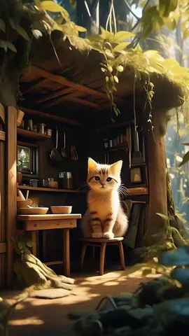 Kucing memasak untuk temennya  #anime #kucingtiktok #cat #animals #funnycat 