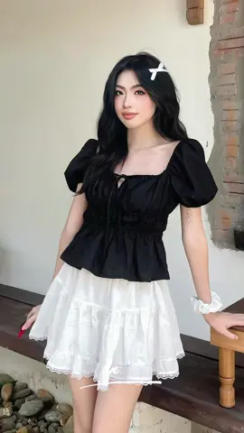 Áo babydoll linen kiểu xinh tay phồng tiểu thư công chúa bo thân nơ coquette ngực xinh xắn #mỗingàymộtoutfit #thoitrangtiktok #leoshop2275 #OOTD #fyp #thoitrangnu #aobabydoll #babydoll 
