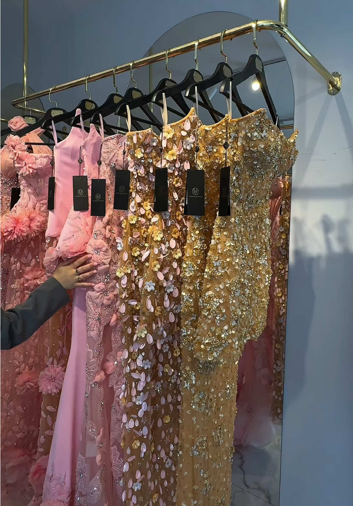 Step into a world of elegance - our newest collection has arrived.  #vlorakaltrina #vlorakaltrinadresses #hautecouture #dresses #sognidicomo 