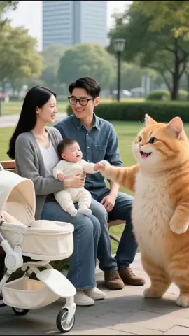 큰 오렌지색 고양이가 아이들을 잡아가기 시작했습니다.#고양이 #냥이 #집사 #cattok #cat #ai 