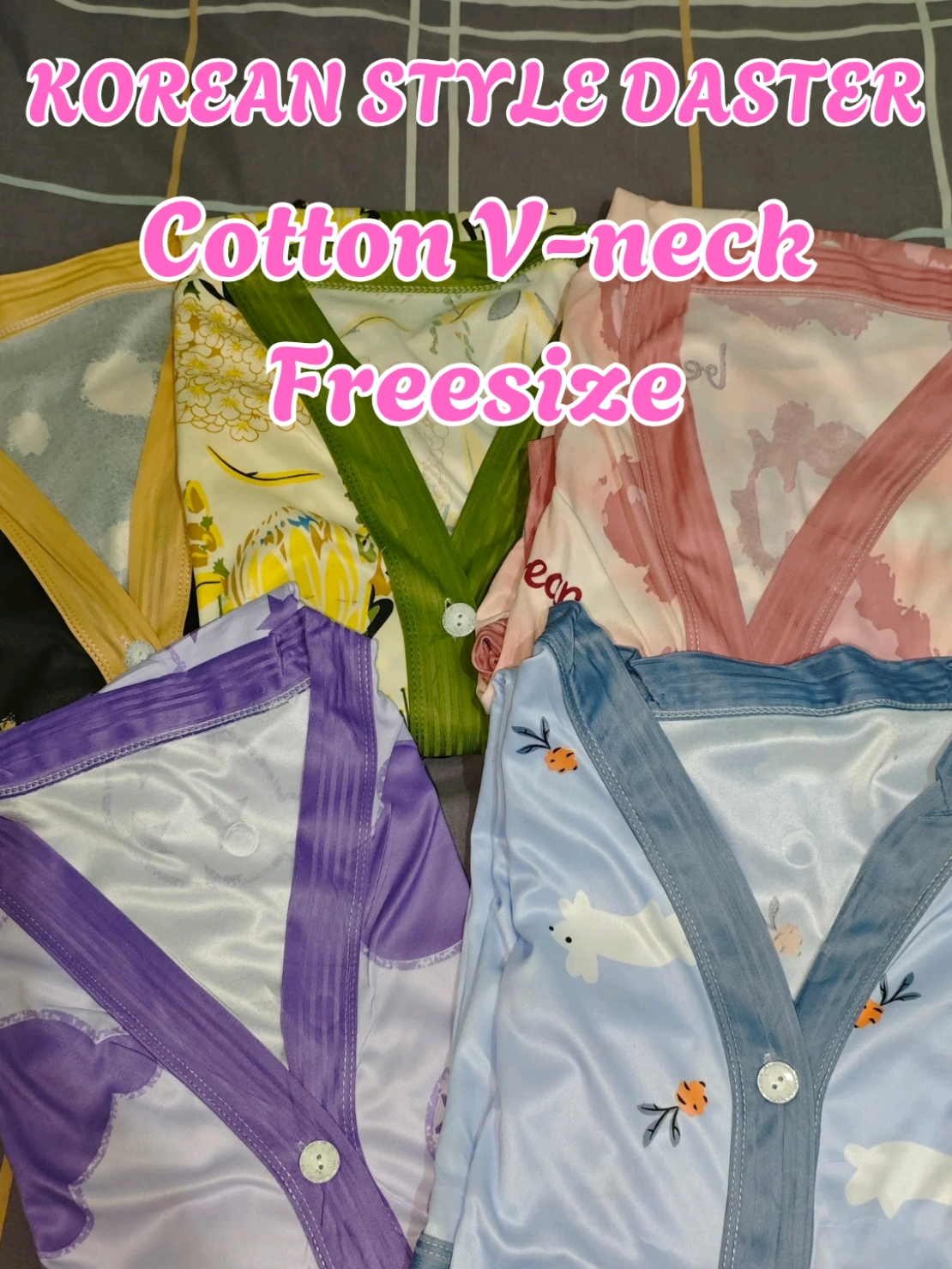 Korean Style Daster Sleepwear Cotton V-neck and Freesize. Perfect din for preggy🤰 Click niyo na yellow basket below ⬇️🛒 #maternitydress #daster #koreanstyle #sleepwear #bumpfriendly #buttondowndaster #mommyessentials #comfydaster #fyp 
