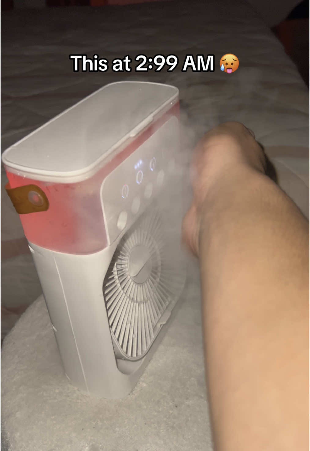 Who else wants this air cooler at 2 am? 😮‍💨 #icecube #aircooler #ac #Summer #aircooled #2am #3am #ice #fyp #hot #cold #fan #summervibes #summernights #cool #vacation #satisfying 