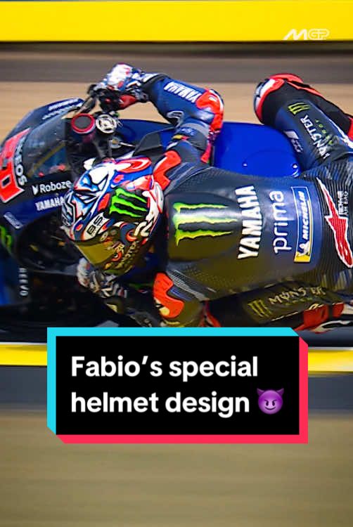 It's becoming a tradition for @fabioquartararo20 to unveil a special helmet design in Le Mans! 🎨 Do you like it? 😈 #MotoGP #FabioQuartararo 