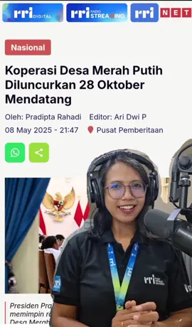 Koperasi Desa Merah Putih Diluncurkan 28 Oktober Mendatang https://www.rri.co.id/nasional/1506160/koperasi-desa-merah-putih-diluncurkan-28-oktober-mendatang