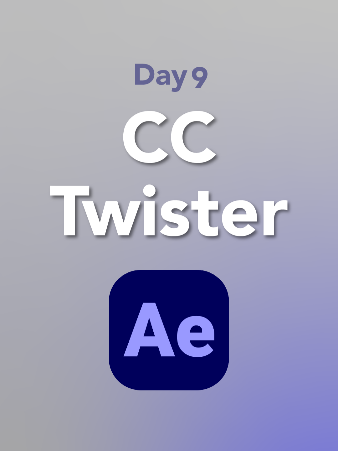 Day 9/50 – CC Twister Master one effect a day in After Effects. #AfterEffe #MotionDesign #videoFX #LearnAE #dailyeffect #AE50Days