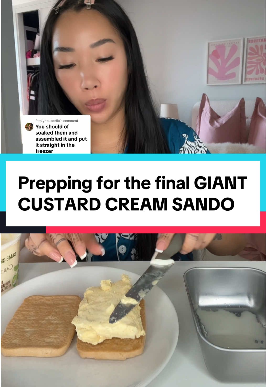 Replying to @Jamila Prep work for the final giant custard cream ice cream Sando  🤪🤪🤪🤪🤪 #eatwithgg #ggflavour #mukbang #eatwithme #FoodTok #custardcream 