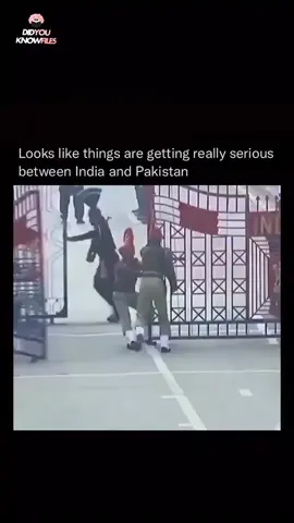 At the India-Pakistan border, a daily ceremony unfolds with high-stepping soldiers, fierce stares, and synchronized drills. Started in 1959, this dramatic display of pride, rivalry, and mutual respect has become a powerful patriotic tradition and a must-see spectacle for tourists on both sides. #pakistan #pakistan🇵🇰 #india #fyp #news 
