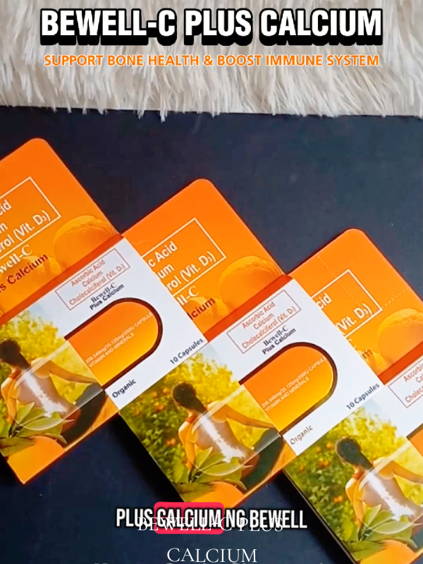 Replying to @kuyakopo  Bewell-C Plus Calcium is a 3-in-1 supplement that combines Calcium Citrate, Calcium Ascorbate, and Vitamin D3 to support bone health and boost the immune system. Each serving provides 1000mg of elemental calcium and 200 IU of Vitamin D3 for better absorption. Available in capsule form, it’s a convenient option for enhancing overall health. Always consult a healthcare professional before use. #bewellc #bewellcpluscalcium #calcium #vitaminc #vitamin #health #boostimmunesystem #strongbones #takeyourvitamins #behealthy 