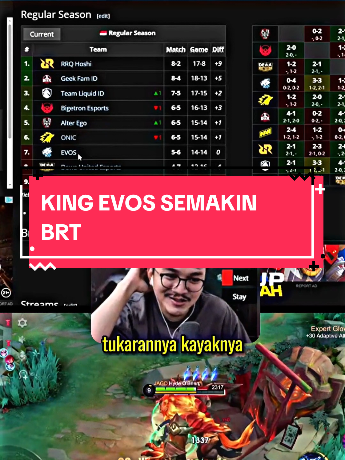 KING EVOS SEMAKIN BERAT LOLOS PLAYOFF‼️👀 #evos #evosesports #set1awanade  #MLBBxNARUTO #MLBBJalanNinjaku #MLBB #mplindonesia #mpl #fyp 