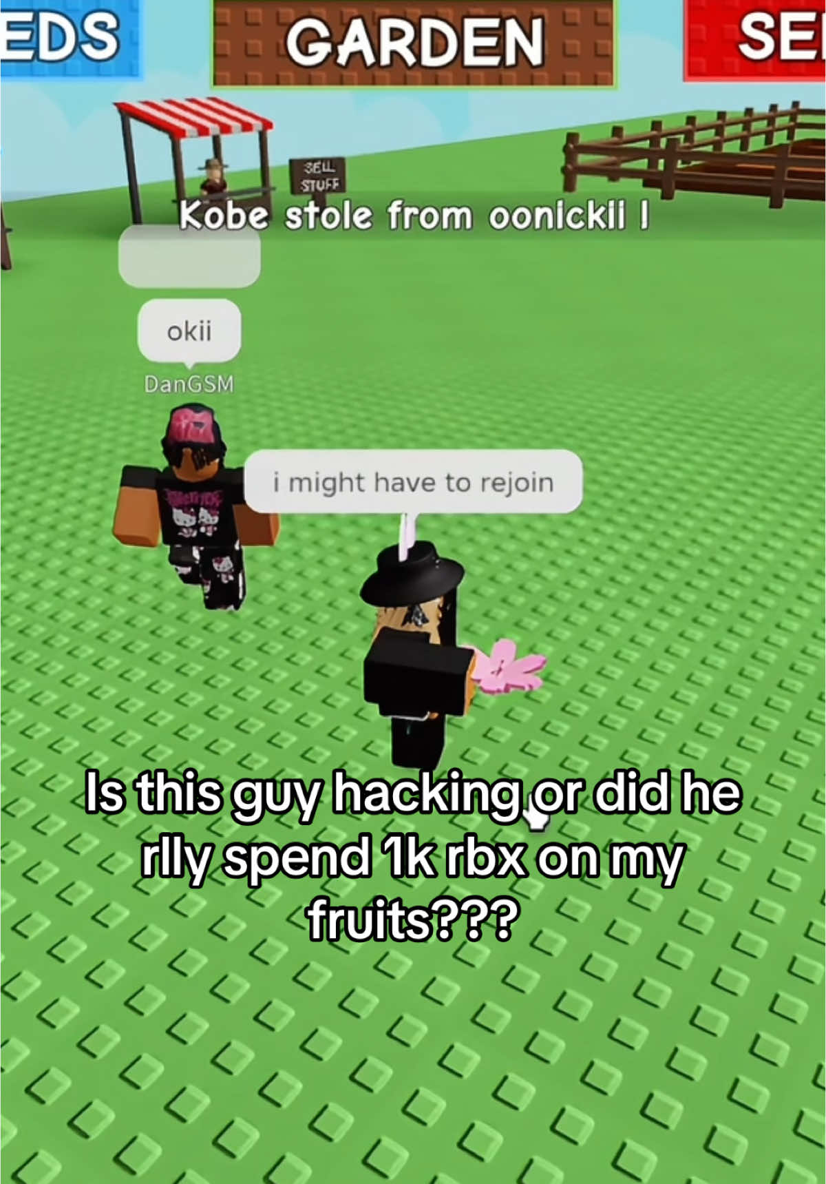 Didn’t realise he took all my shocked fruits… #roblox #growagarden #robloxfyp 