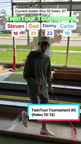 TwinTour Mini Golf Tournament #2 36 holes (Holes 10-13) Current fan leader is at 27 thru 13 holes! #golf #minigolf #minigolfing #puttputt #puttputtgolf #twintour #bigputts #golftiktok #golftok #golfer #foryoupage #fyp @Twin Tour Golf @Steven Sanicki @Carter Steffes @Big Putts Mini Golf 