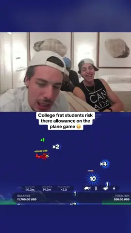 College frat students risk there allowance on the plane game 😳 #kickstreaming 