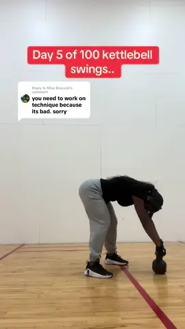 Replying to @Miss BroccoliFpr everyone that’s in the comments that’s telling me. I have bad form and technique. I saw the video as well I know.😂 who gets it perfect on the first try. #c#creatorsearchinsights1#100kettlebellswingsk#kettlebellswingsk#kettlebelltrainingv#viral