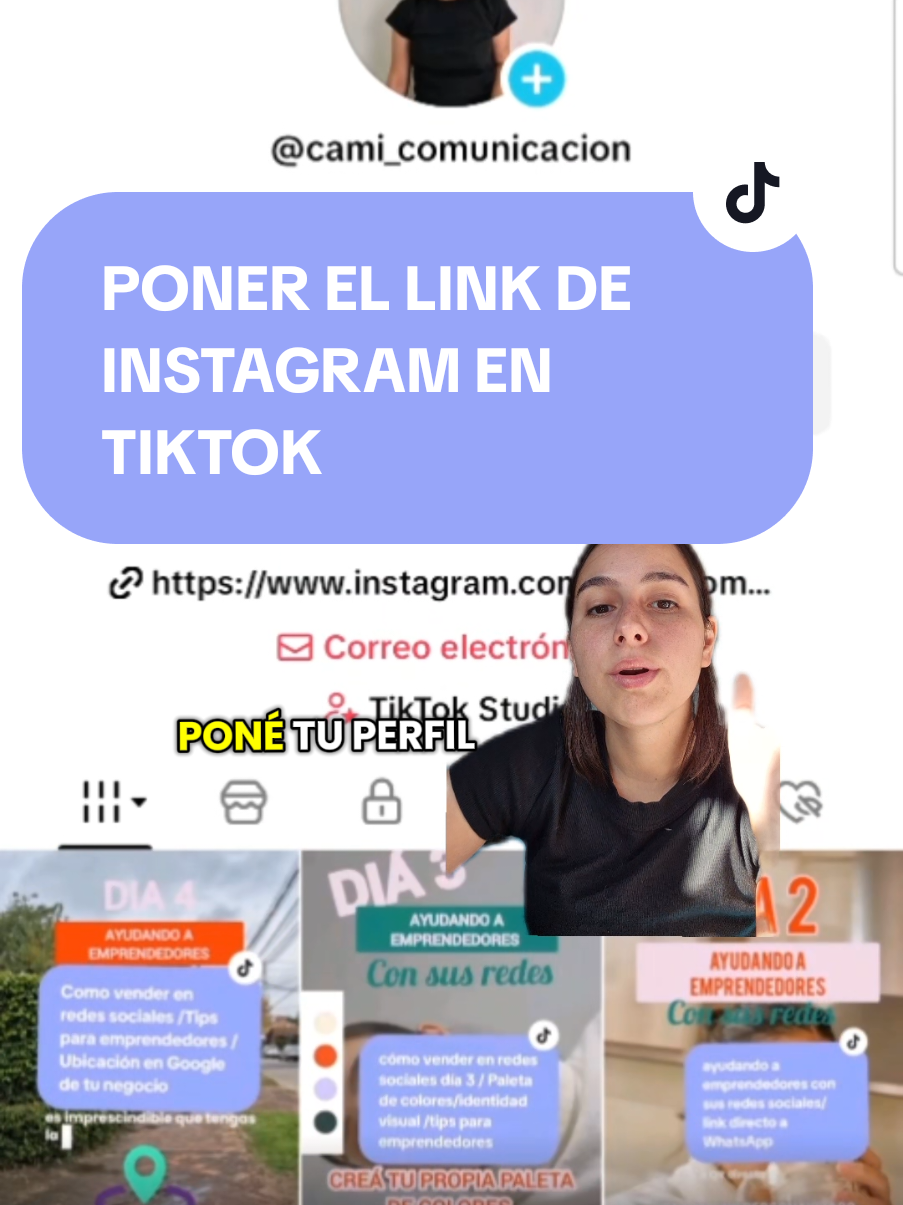 Cómo poner el Link de Isntagram en Tiktok🥳 Un truco que dejó en mis comentarios @Soy Eli❤️  por si no pueden poner el link de Instagram acá en Tiktok🥰 #contenidodigital #communitymanager #productcontent #emprender #emprendedores #freelance # #creatorsearchinsights 