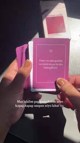 Masarap pagkwentuhan yung mga ganto, mas maiintidihan niyo yung partner nyo. 😊 #bakas #comfortcards 
