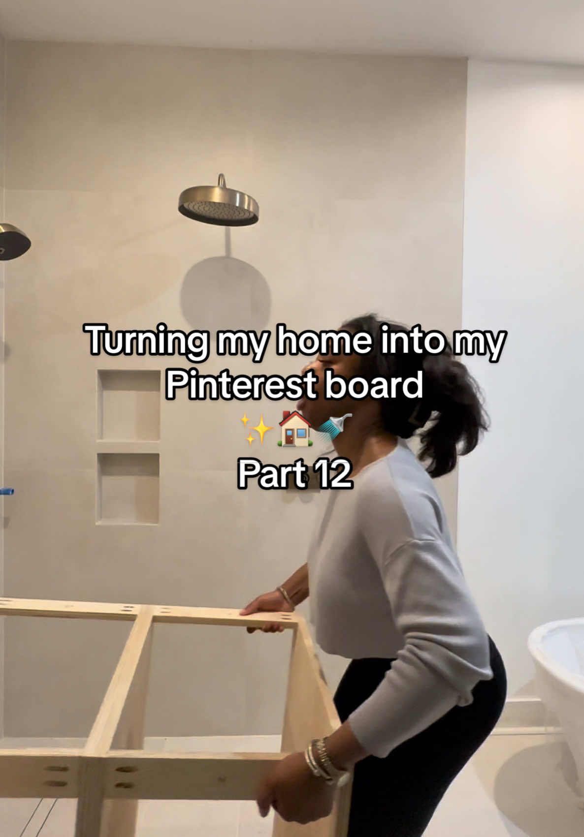 outsourced to my husband and paid in emotional labor 😒🤣 wanna see how i built the moodboard so you can too? #renovation #homedecor #interior #bathroomdesign #Home #Lifestyle #DIY #diybathroom  @The Home Depot wood Sink Bowls from Konkretus  