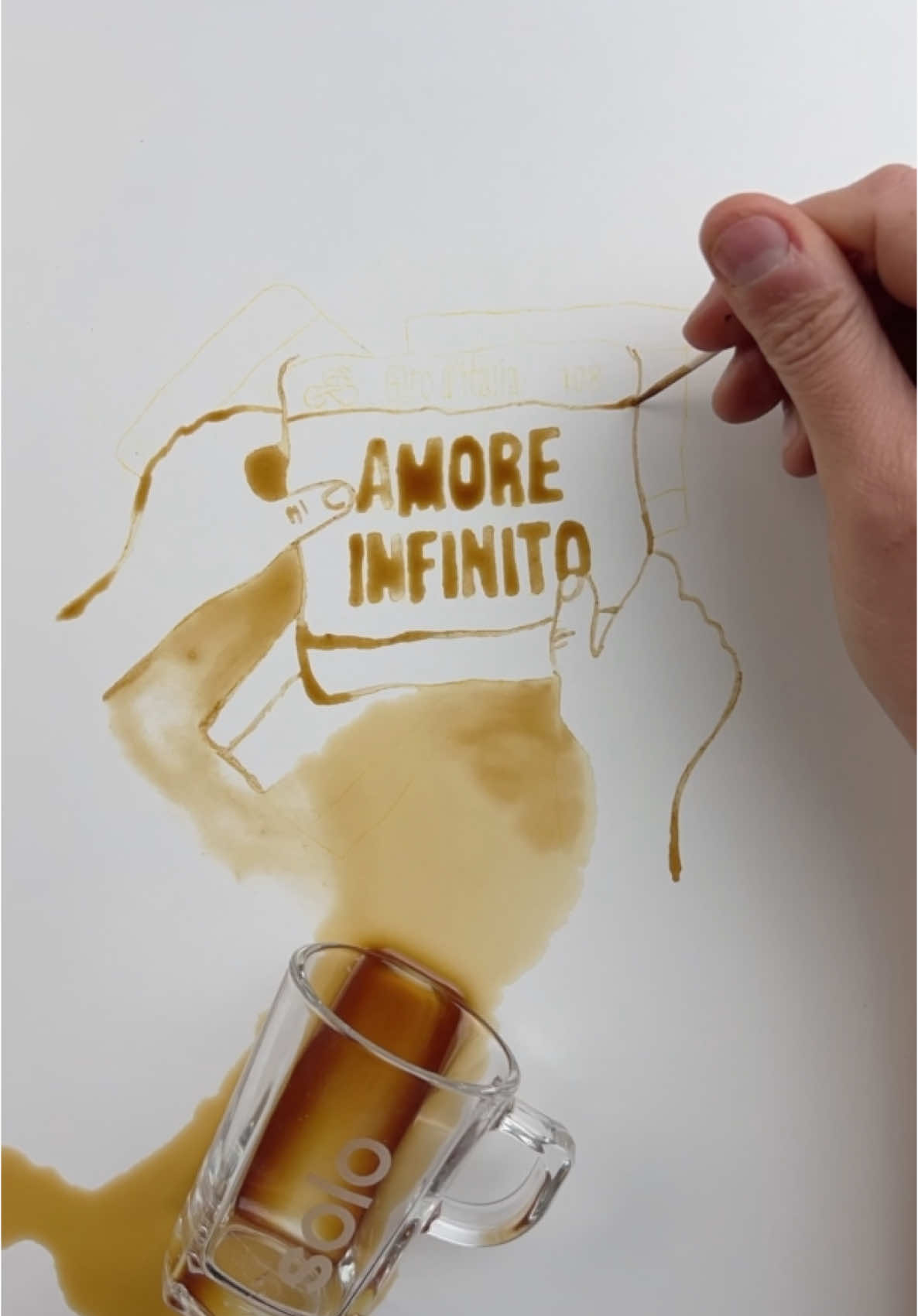 The first stage of the day is coffee, the second is the Giro d’Italia ☕️ 🖋️ From a coffee stain to the first time trial La prima tappa della giornata è il caffè, la seconda il Giro d’Italia ☕️ 🖋️ Da una macchia di caffè alla prima cronometro 🎨 Giulia Bernardelli #GirodItalia | @solocaffemonorigine  Polti Italia 