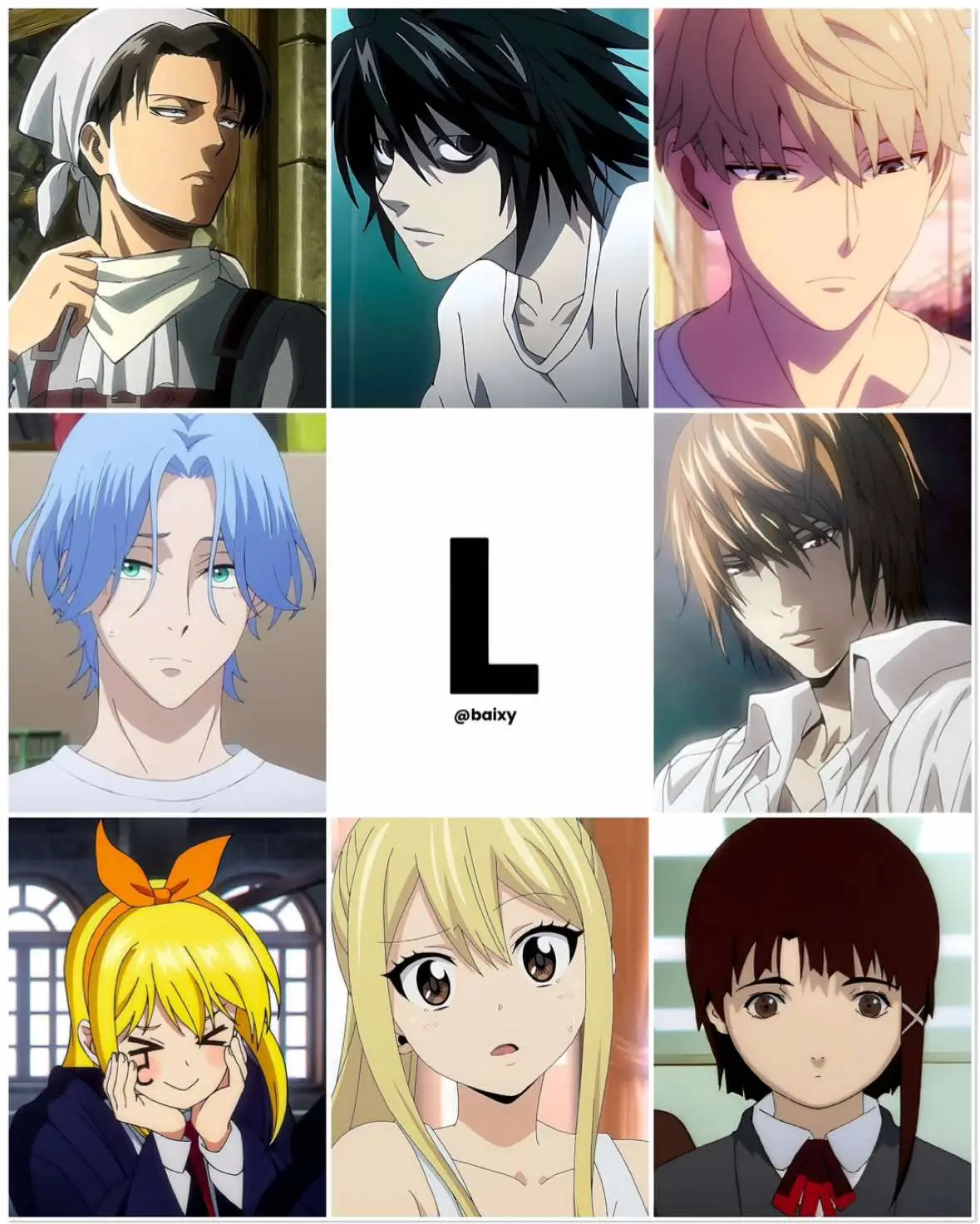 Initials, part2! #Anime #animefyp #initial #name #L #M #N #fairytail #AttackOnTitan #demonslayer #hunterxhunter #onepiece #bungoustraydogs #yourname #bleach #86anime #sololeveling #darlinginthefranxx #angelsofdeath #narutoshippuden 