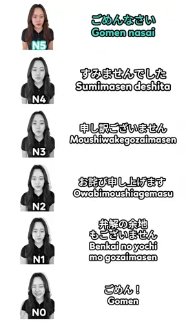 “I’m sorry” in Japanese #japanese #japaneselanguage #LearnOnTikTok #rikimasterjlpt