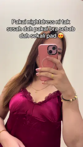 yang paling best area belakang dia siap bergetah lagi tau 😍 baju satin tapi harga berbelas je weh #nightdress #nightwear #bajutidur #bajutidurmurah #bajutidurviral 