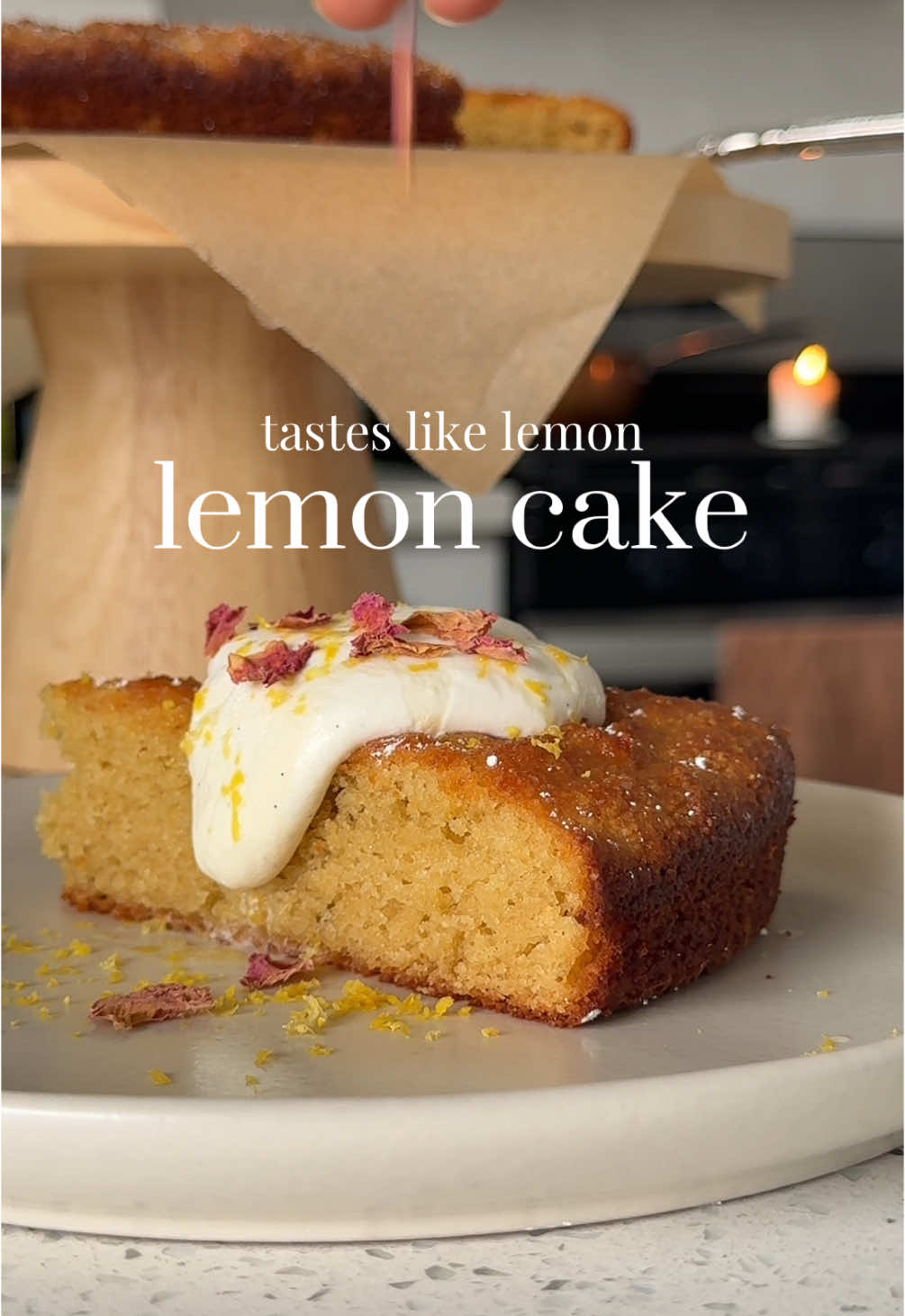 open up to get the recipe! this gluten free lemon cake recipe couldn’t be easier to make!  plus, this healthier lemon cake is made completely with natural ingredients like almond flour, olive oil, and honey. you can find the full recipe on my site saltnsprinkles.com {linked in my bio}. I just posted it so it should be near the top! 🫶🏾✨ lmk if you have trouble finding it though! #lemoncake #glutenfreerecipes #glutenfreedessert #healthydessert 