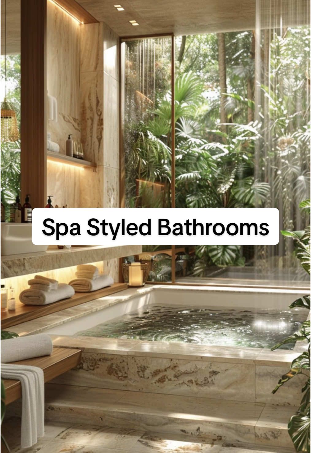 Dreaming of having a bathroom that looks like this one day💭 Save for design inspo!  #spa #spabathroom #bathroommakeover #bathroom #interiordesign #style #homestyle #homedesign #organization #manifest #dreamhome #dream 