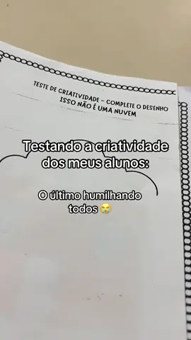 Mais um teste de criatividade. Descobrindo alguns alunos artistas 🫶🏻 #vidadeprof #professora #completeodesenho #alunos 