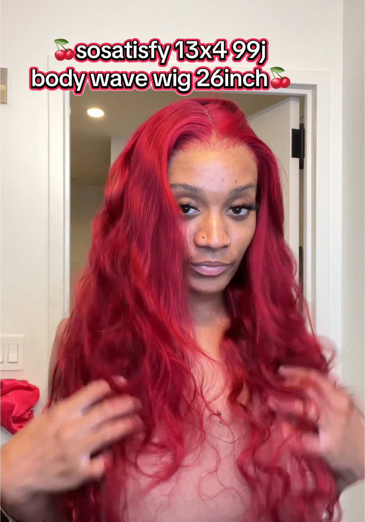 Wig from @SosatisfyAmazon hair 🔗 in b!00 #sosatisfy #sosatisfy99jwig #sosatisfy99jbodywavewig #99jwig #99j #redwig #frontalwig #frontal #wig #wiginstall #coloredhair #amazonfinds #amazonwig #bodywave #bodywavehair 