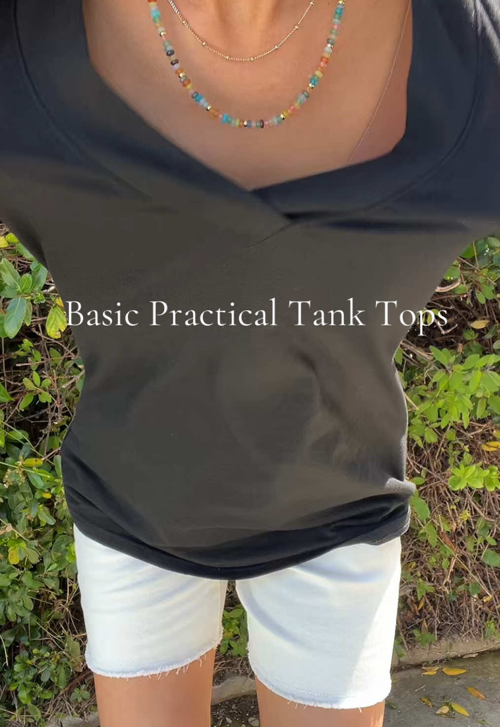 These tank tops come in lots of colors, are true to size and hold up well in the wash. #tanktops #womenstanktop #tanktop #wiholl #tiktokshopcreatorpicks #summerbasics #SummerFashion 