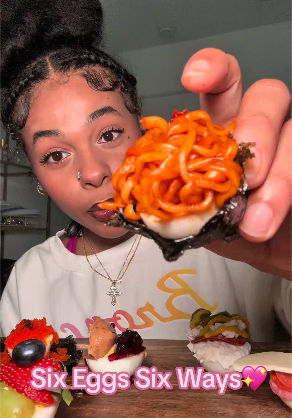 These were honestly all delicious besides the fish eggs! I would definitely eat this for dinner but with better ingredients. I think I wanna do one with just different Buldaks 😂 yall gotta give this a try!! BUT I LOVE YALL I HOPE YALL HAVE A GOOD DAYYY!!! STAY BLESSED AND BEAUTIFUL GOD LOVES US💖💖💖💖💖💖💖💖 #foryoupage #fypシ #fyp #viraltiktok #asmr #mukbang #explore #viralvideo #eating #homemade #shorts #buldak #creatorsearchinsights #eggs #eggchallenge 